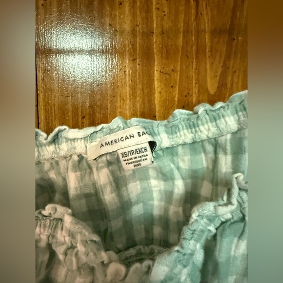 Y2K American Eagle gingham rouched crop tank top size XS - Picture 5 of 5